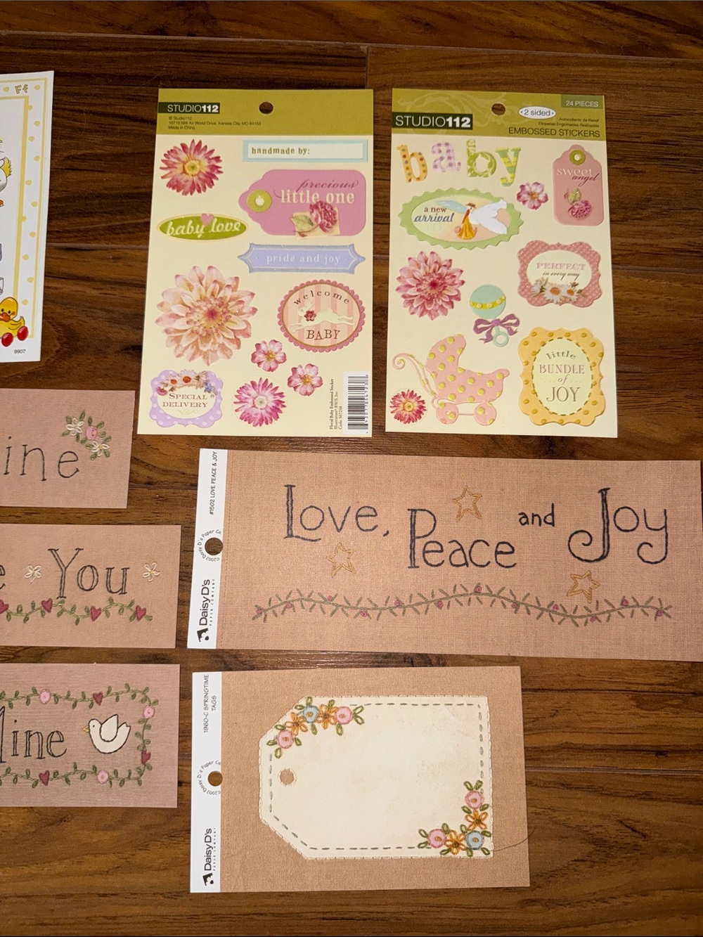 VTG Decorative Stickers - Pink, Brown, Cream Floral & baby girl Valentine Set - Picture 4 of 9